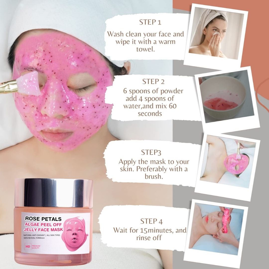 Rose Petals Algae Peel Off Jelly Facial Mask