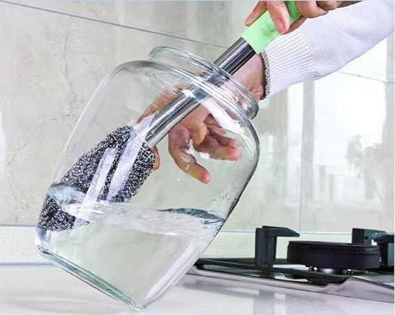 Bottle Jar Toilet Cleaner Brush Scrubber Combo